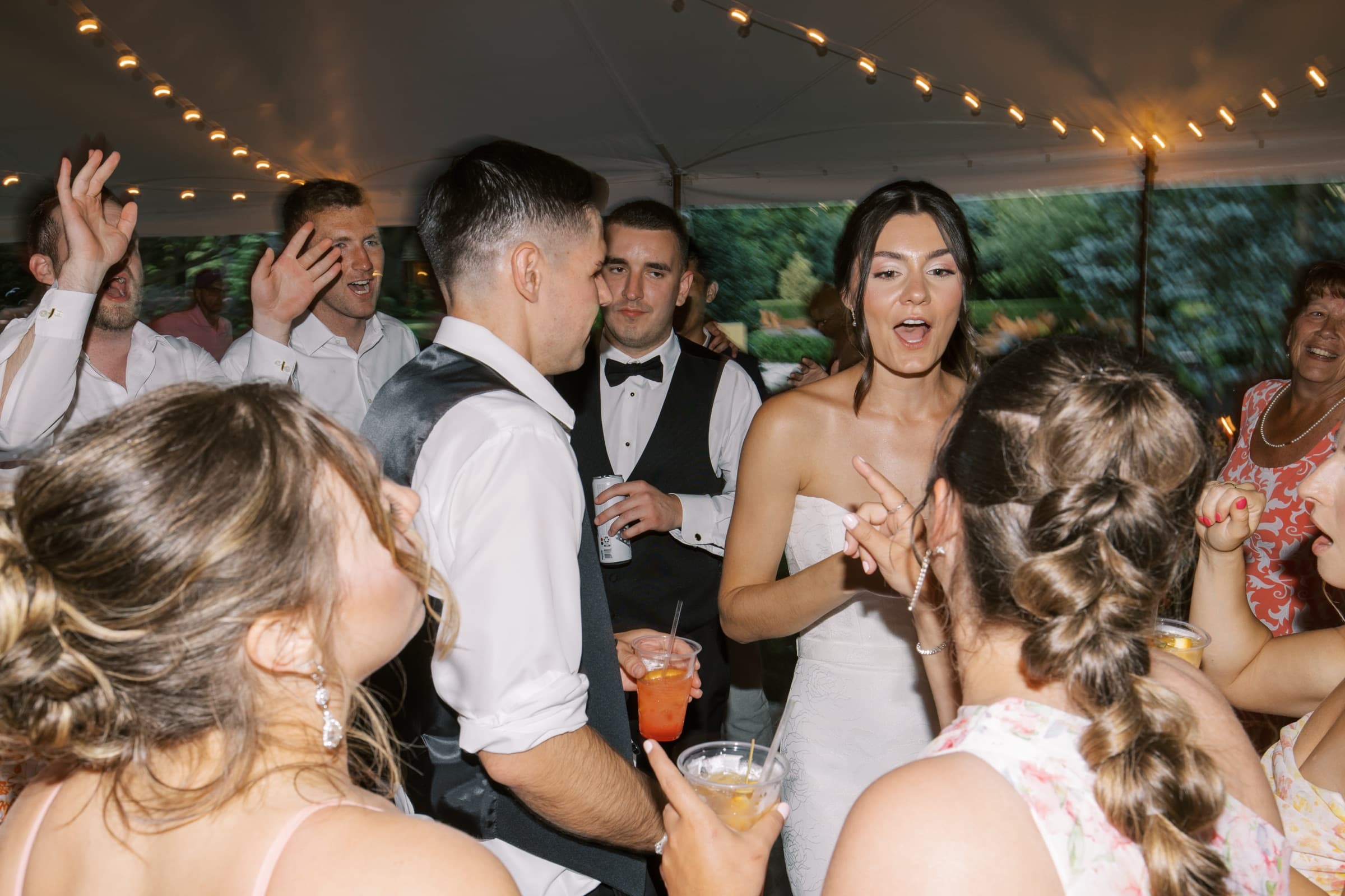 Brooke and Zach's tent dance floor at The Cypress House