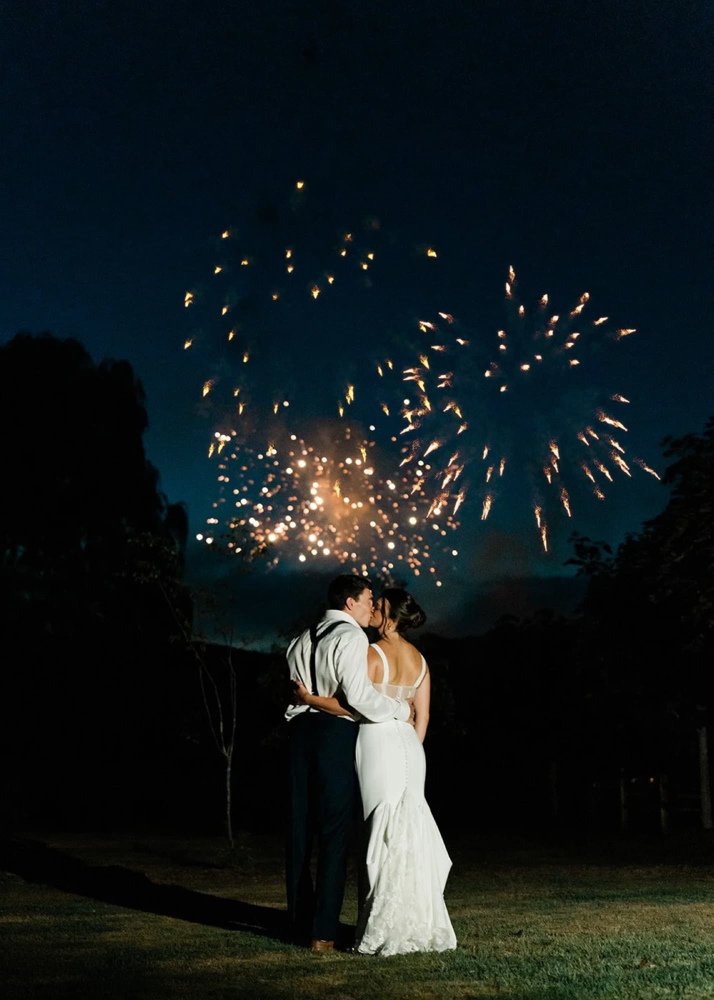 Sparkler send-off at Whispering Hollow